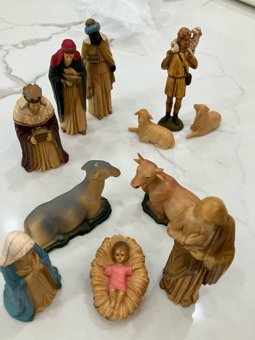 Hand-Painted Nativity Figurine Set - Multi-Color